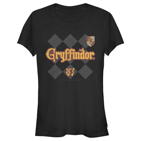 Harry Potter Juniors Harry Potter Gryffindor Argyle Print T Shirt