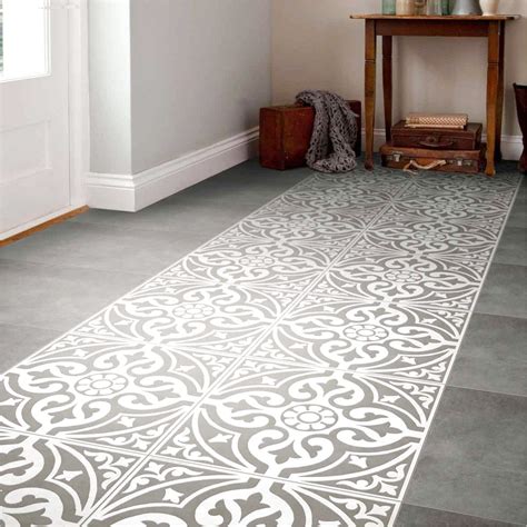 A Traditional Looking Grey Patterned Feature Floor Tile Designed With A