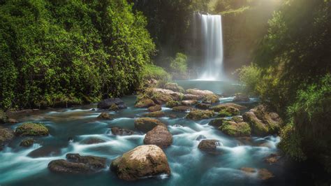 Download Nature Rocks Stream Waterfall Forest Wallpaper 1920x1080