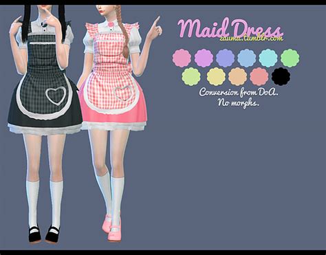 Ts4 Maid Dress Zauma Sims 4 Teen Sims Four Sims Cc Sims 4 Anime