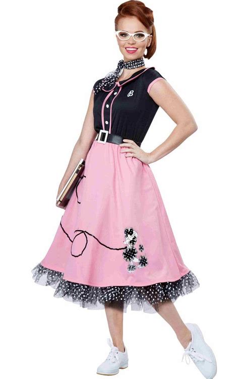 Womens Retro 1950s Costume 50s Sweetheart Poodle Skirt Costume