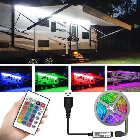 16ft Rgb Rv Awning Party 300 Led Light Strip Waterproof For Dometic