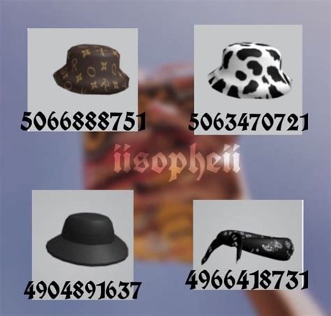 Bloxburg Codes For Hats A More Clear Code Black Bucket Hat Coding