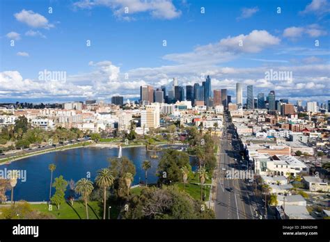 Macarthur Park Los Angeles Aerial View Stock Photo Alamy