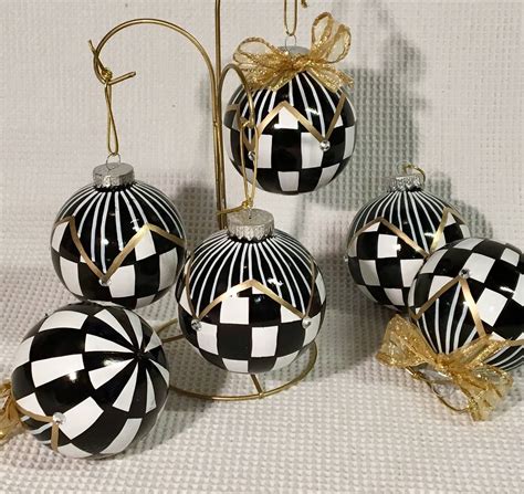 Christmas Tree Ornament 1 Checkered Ornament Whimsical Etsy Hand