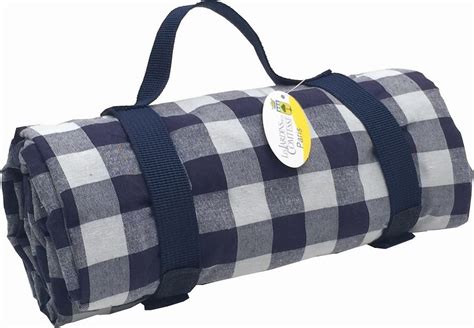 Blue Gingham Picnic Blanket With Carrier Blue Gingham Blue Picnic