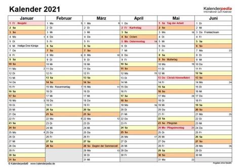 Dieser kalender 2021 entspricht der unten gezeigten grafik, also kalender mit kalenderwochen und feiertagen, enthält aber zusätzlich eine übersicht zum kalender, welcher feiertag in welchem bundesland gilt. Kalender 2021 PDF Download | Freeware.de
