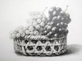 NAMIL ART: [drawing step by step] Drawing Grape baskets - Basic Pencil drawing process ...