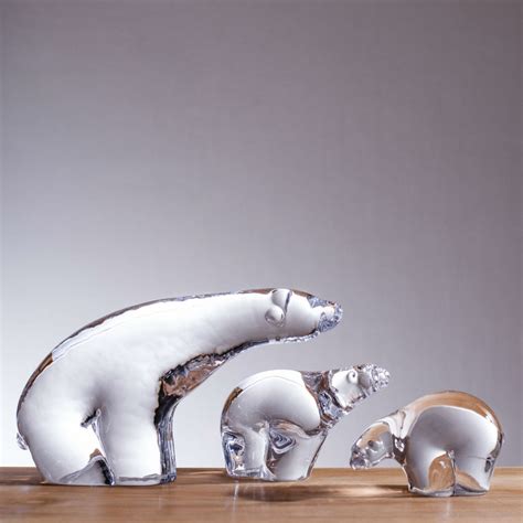 Medium Decorative Glass Polar Bear By Simon Pearce