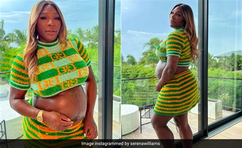 After Baby Girl Pregnancy Announcement Serena Williams Bares Her Baby Bump But Only In A Yellow
