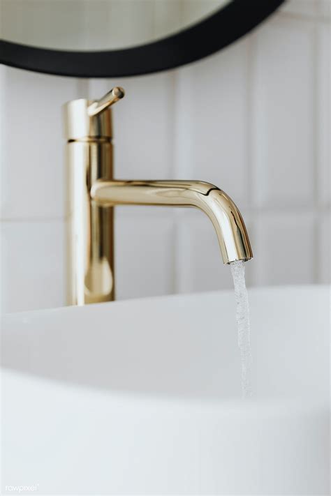 Golden Faucet With Running Water Free Image By Rawpixel Com Karolina Kaboompics Faucet