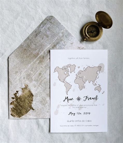 World Map Wedding Invitations