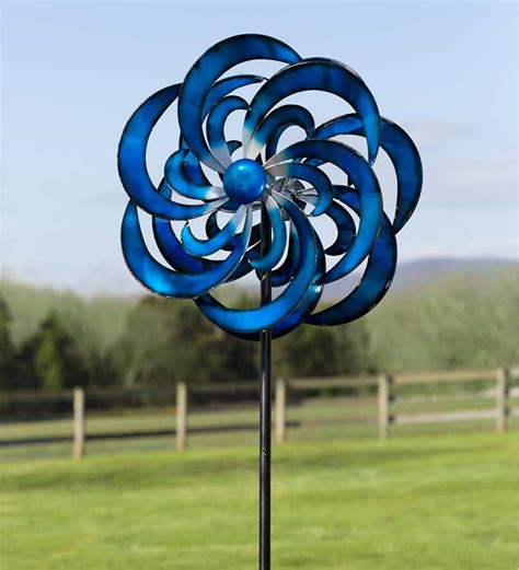 Blue Waves Wind Spinner Blue Plowhearth Kinetic Wind Spinners