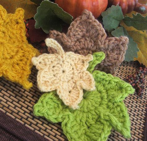 Fast And Easy Pattern Set Crochet 3 Leaf Appliques And Ivy Garland