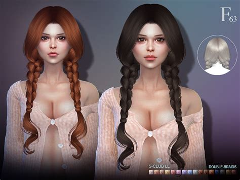 The Sims Resource Hair N63 Braids By S Club ~ Sims 4 Hairs