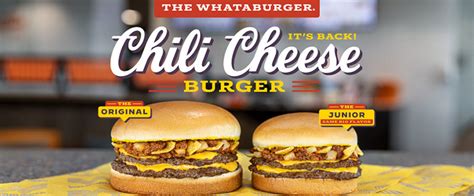 Chili Cheese Burger Is Back On The Menu At Whataburger Nacs