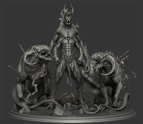 aeshma the demon of wrath zbrushcentral demon lion sculpture 3d printing projects