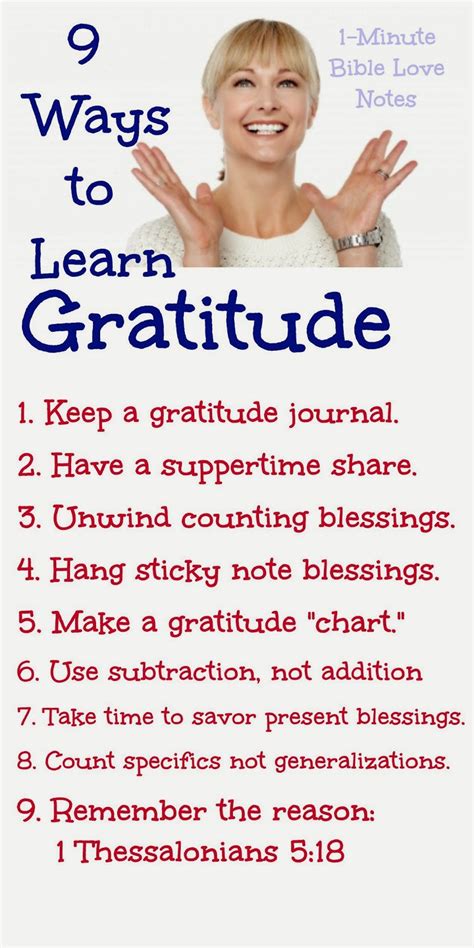 1 Minute Bible Love Notes 9 Ways To Learn Gratitude