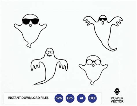 Svg Cool Ghost Halloween Ghosts Svg Dxf Png Cool Ghost Etsy