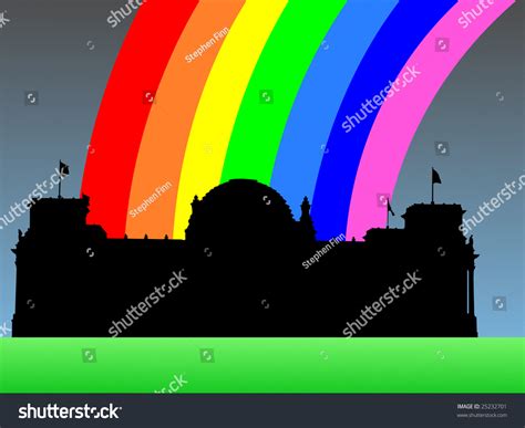 Reichstag German Parliament Building Colourful Rainbow Stock