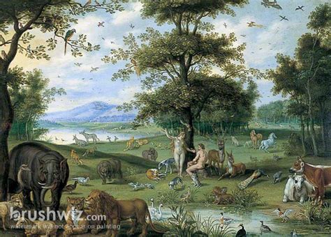 Adam And Eve In The Garden Of Eden By Jan Brueghel The Elder Oil