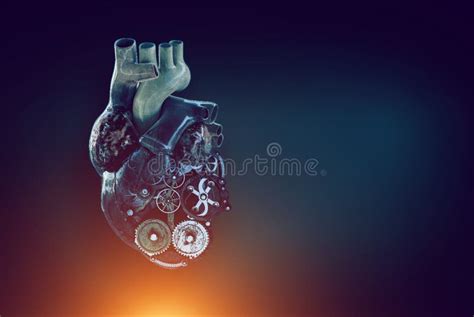 Image Of Human Heart Made Of Metal Elements Stock Photo Image Of