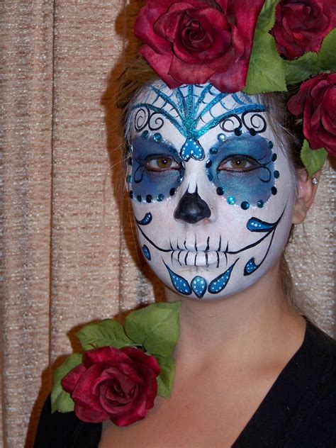 Sara My Blue Sugar Skull Sugar Skull Face Paint Skull Face Paint