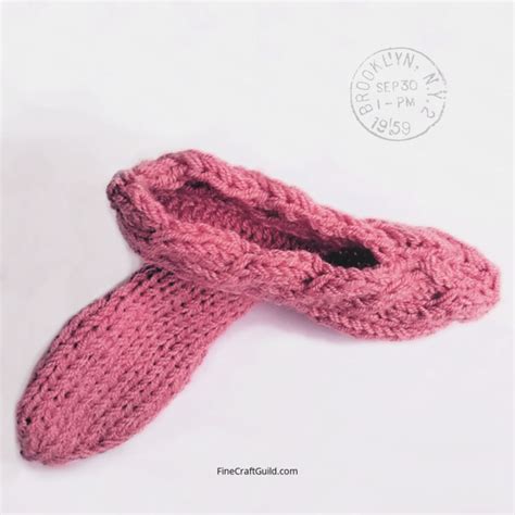 Chic Cosy Cable Slippers Knitting Pattern Fine Craft Guild