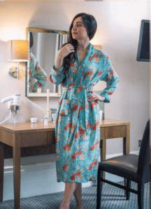 Conscious Apparel Bamboo Silk Handblock Printed Dressing Gown