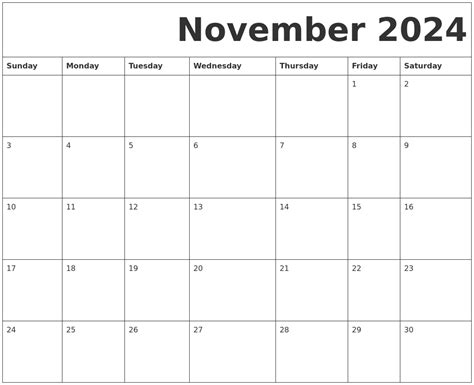 November 2024 Calendar Allfreeprintable Com Vrogue