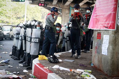 Myanmar Security Forces Disperse Anti Coup Protesters