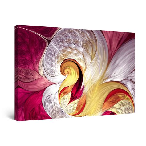 Startonight Canvas Wall Art Abstract White Burgundy Abstract Waves