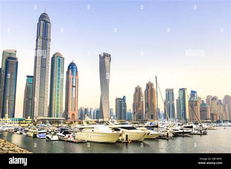 View At The Skyline Of Dubai Stock Photo Alamy