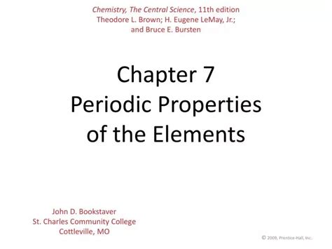 Ppt Chapter 7 Periodic Properties Of The Elements Powerpoint
