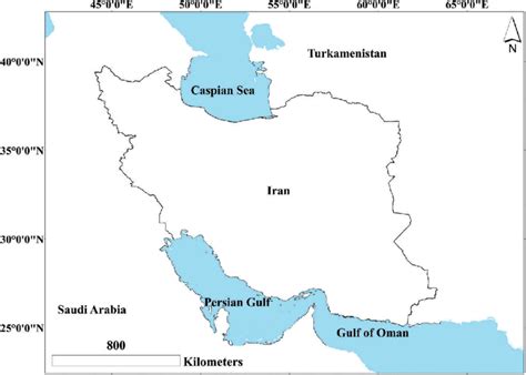 Study Areas Caspian Sea Persian Gulf And Gulf Of Oman Download