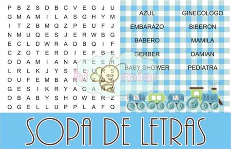 Sopa De Letras Baby Shower Juegos Divertidos Y Originales En 2019