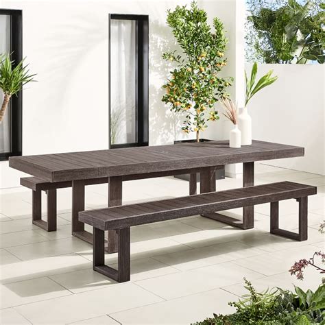 Outdoor dining tables under $1000 for sale at furniture.com. Portside Outdoor Expandable Dining Table & 2 Benches Set ...