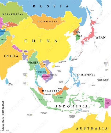 Asia Map Labeled Asian Countries Map Asian Map With Country Names And