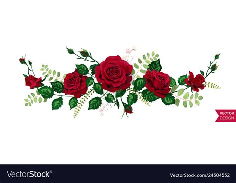 Roses Wedding Invitation Card For Design 01 Vector Image