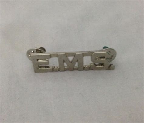 Ems Silver Letter Collar Pins Emergency Medical Services Ebay
