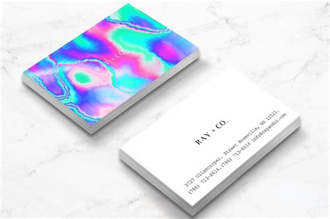 These business cards are absolutely stunning in person! Holographic Business Card Template | Business card ...