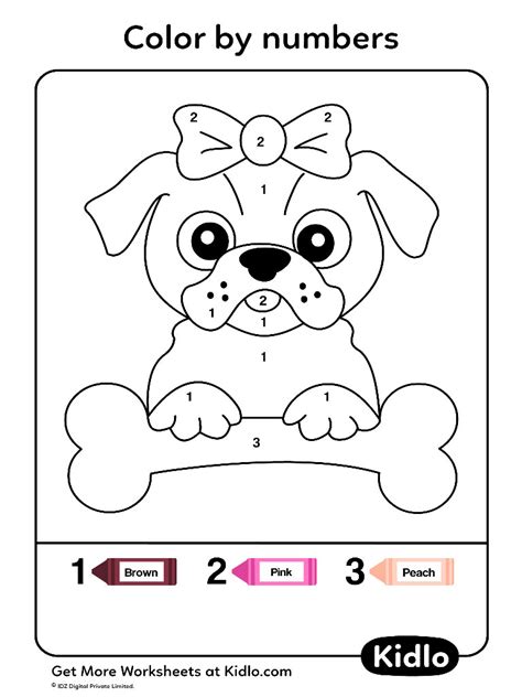 Color By Number Dog Printable