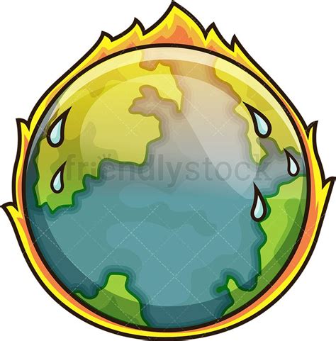 Climate Change Earth Cartoon Vector Clipart