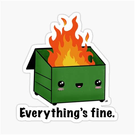 Dumpster Fire Sticker For Sale By Christiecoxart Redbubble