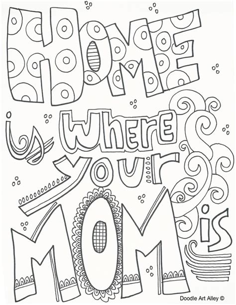 Mothers Day Coloring Pages Doodle Art Alley