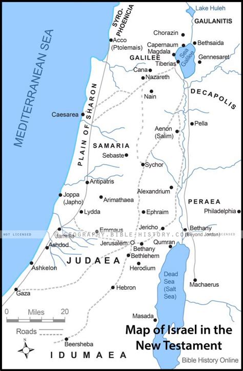 Interactive israel map on googlemap. Map of Israel in the Time of Jesus Christ with Roads ...