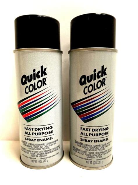 2 Quick Color Spray Enamel Gloss Black Modeling And Craft Paint 10 Oz
