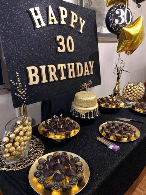 Blackandgold 30th Birthday Decorations Surprise 30th Birthday 30th