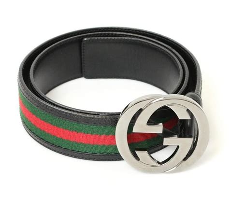 Gucci Mens Red Green And Black Leather Belt 115 Cm Fit 40