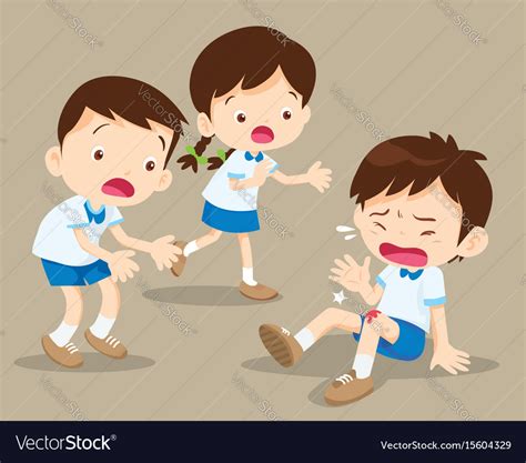 Student Boy Having Bruises On His Leg Royalty Free Vector